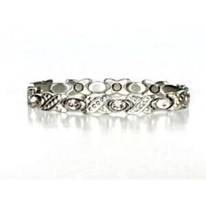 NEW, Stainless magnetic bracelet w CZs.‎ 7.5 inches